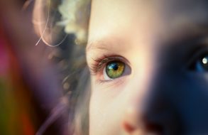 Young child's eye close-up macro photograph