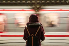 Woman Waiting for Train