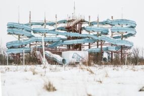 Abandoned water oark in winter coronavirus