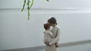 Mother and child ornamental statue parenthood PND postnatal depression