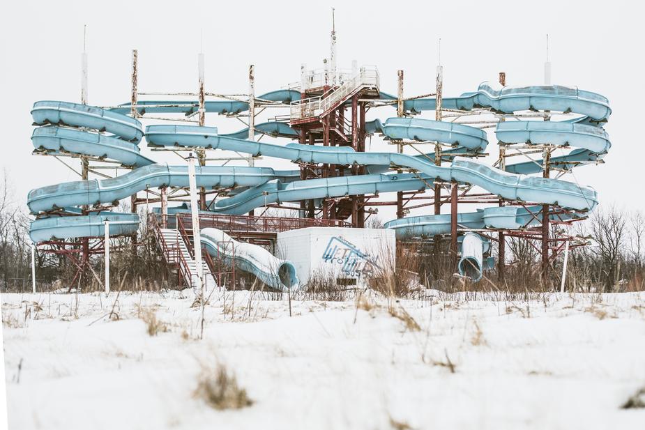 Abandoned water oark in winter coronavirus